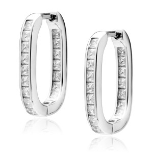 Cercei argint cu pietre 12 mm x 16 mm DiAmanti Z2090DER_W-DIA (Argint 925‰ 2,3 g.)